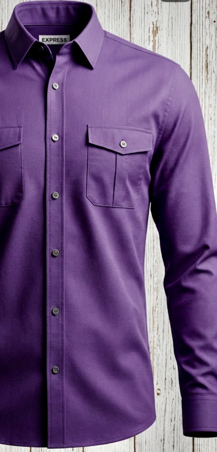 Purple Express Slim‑Fit Shirt – Size L