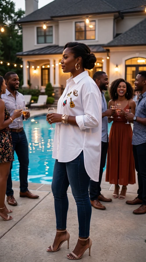 Forever 21 White Long Sleeve Button-Down Shirt with Fiesta Patches - Women's Size US (S)